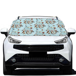 Blue Indian Dream Catcher Pattern Print Car Windshield Snow Cover