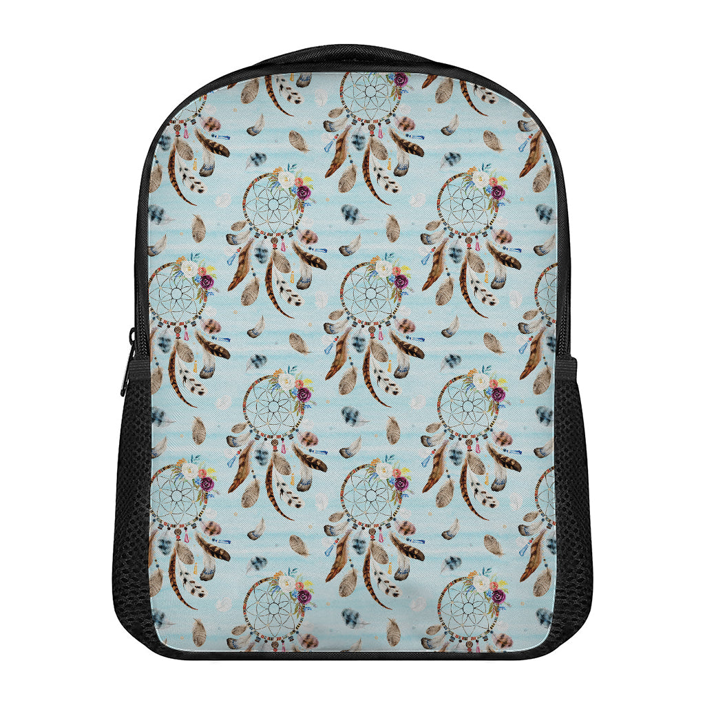 Blue Indian Dream Catcher Pattern Print Casual Backpack