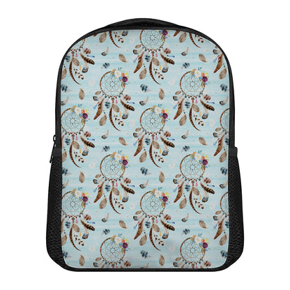 Blue Indian Dream Catcher Pattern Print Casual Backpack