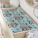 Blue Indian Dream Catcher Pattern Print Changing Pad Cover