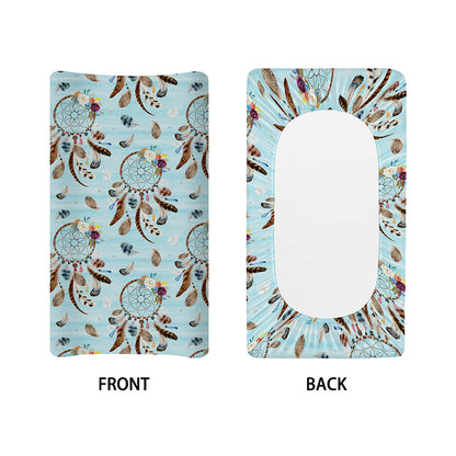 Blue Indian Dream Catcher Pattern Print Changing Pad Cover