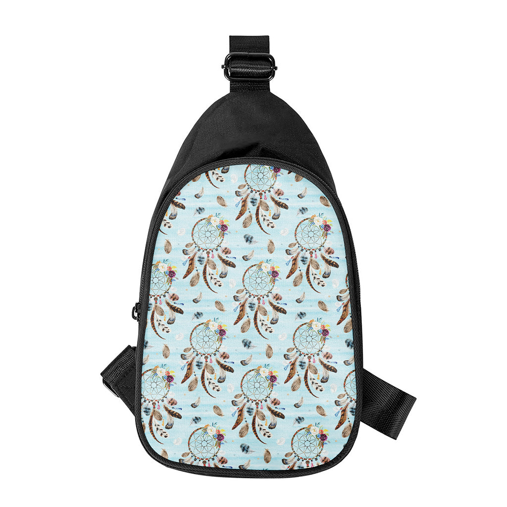 Blue Indian Dream Catcher Pattern Print Chest Bag