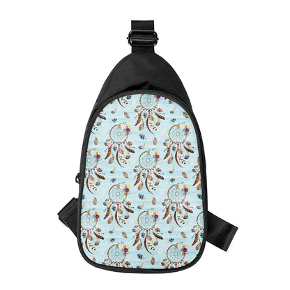 Blue Indian Dream Catcher Pattern Print Chest Bag