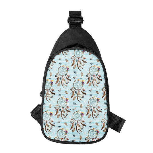 Blue Indian Dream Catcher Pattern Print Chest Bag