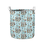 Blue Indian Dream Catcher Pattern Print Collapsible Laundry Basket