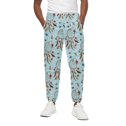 Blue Indian Dream Catcher Pattern Print Cotton Pants