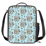 Blue Indian Dream Catcher Pattern Print Crossbody Lunch Bag