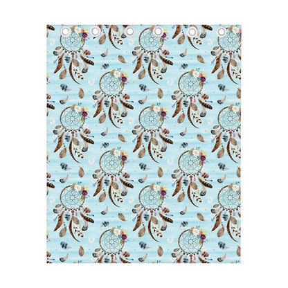 Blue Indian Dream Catcher Pattern Print Curtain