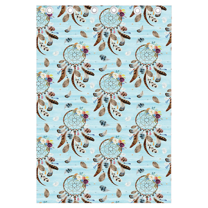 Blue Indian Dream Catcher Pattern Print Curtain