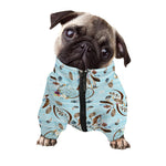 Blue Indian Dream Catcher Pattern Print Dog Zip Up Jacket