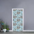 Blue Indian Dream Catcher Pattern Print Door Sticker