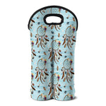 Blue Indian Dream Catcher Pattern Print Double Neoprene Wine Tote