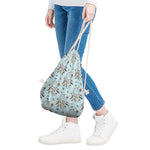 Blue Indian Dream Catcher Pattern Print Drawstring Bag
