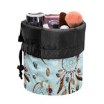 Blue Indian Dream Catcher Pattern Print Drawstring Makeup Bag