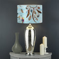 Blue Indian Dream Catcher Pattern Print Drum Lamp Shade