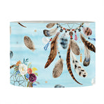 Blue Indian Dream Catcher Pattern Print Drum Lamp Shade