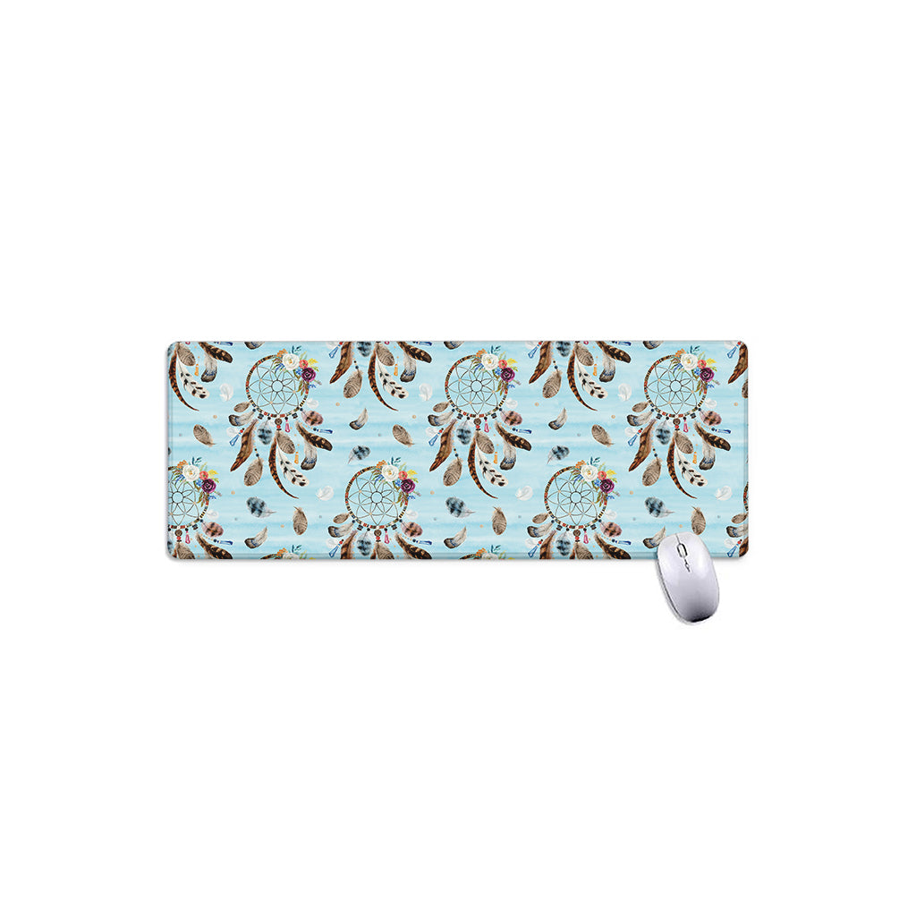Blue Indian Dream Catcher Pattern Print Extended Mouse Pad