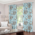 Blue Indian Dream Catcher Pattern Print Extra Wide Grommet Curtains