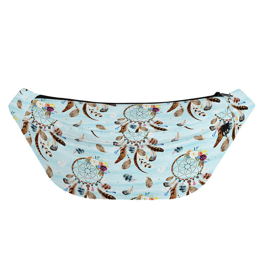 Blue Indian Dream Catcher Pattern Print Fanny Pack