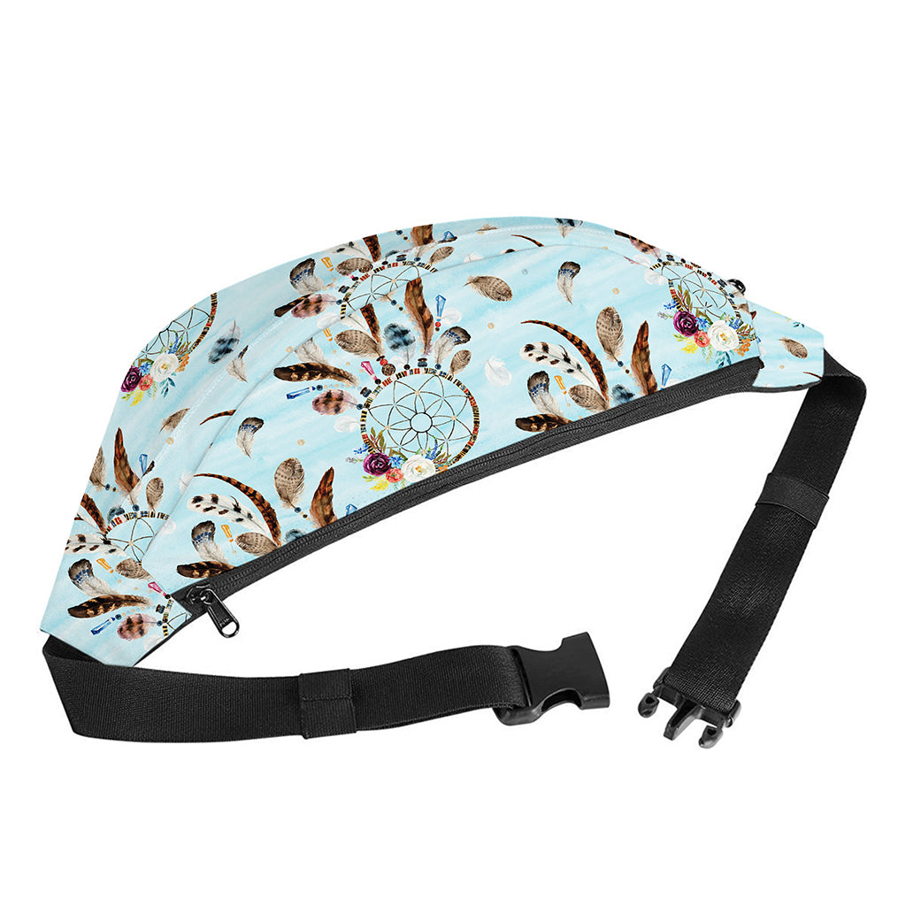 Blue Indian Dream Catcher Pattern Print Fanny Pack