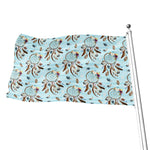 Blue Indian Dream Catcher Pattern Print Flag