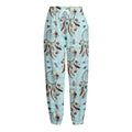 Blue Indian Dream Catcher Pattern Print Fleece Lined Knit Pants