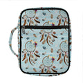 Blue Indian Dream Catcher Pattern Print Front Pocket Bible Bag