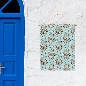 Blue Indian Dream Catcher Pattern Print Garden Flag