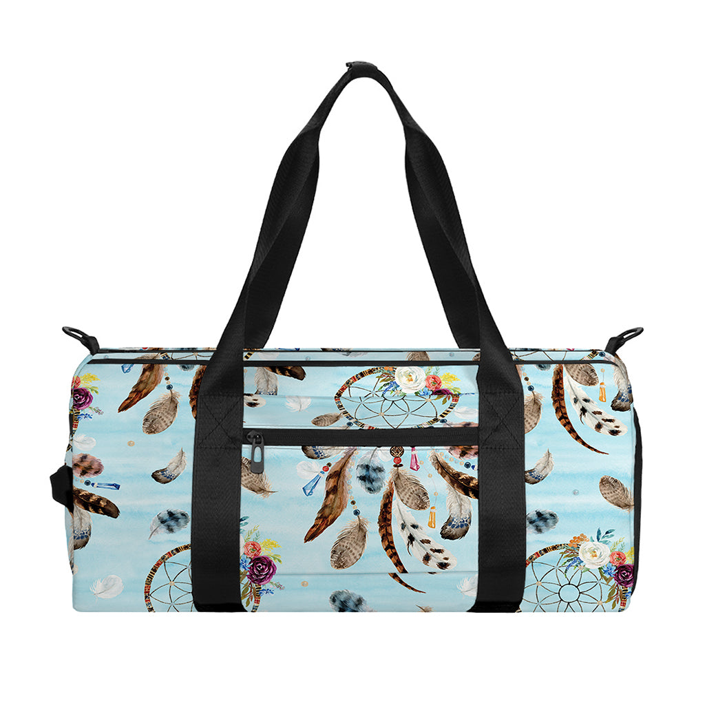 Blue Indian Dream Catcher Pattern Print Gym Bag
