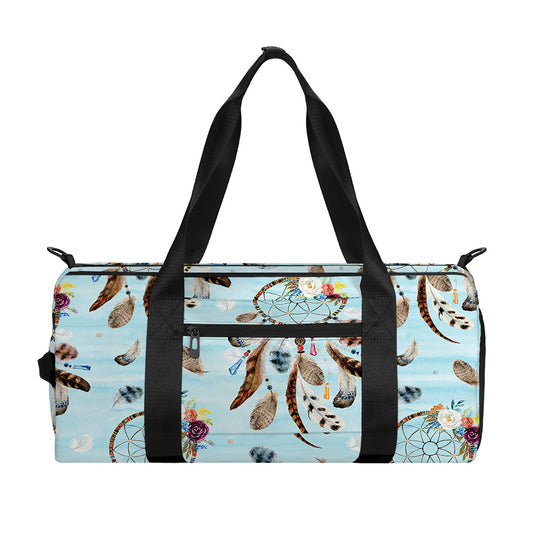 Blue Indian Dream Catcher Pattern Print Gym Bag