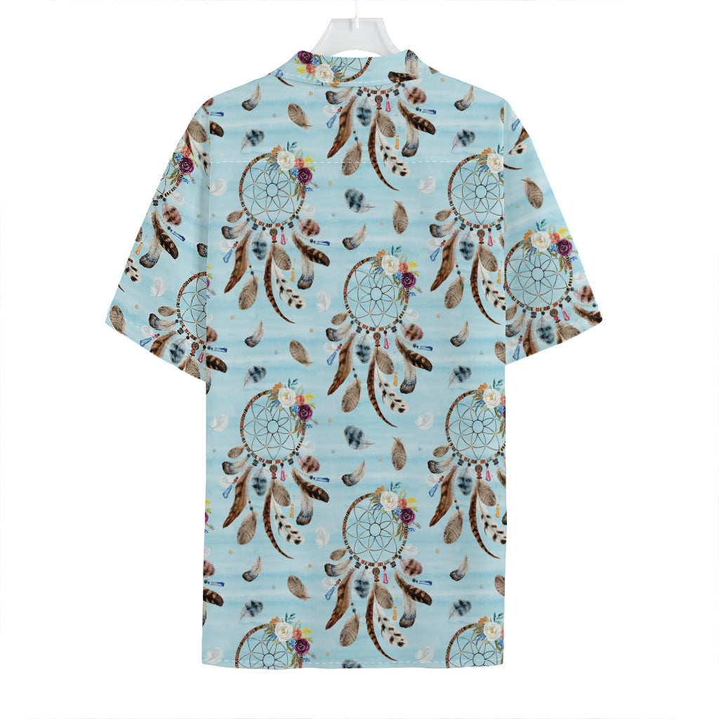 Blue Indian Dream Catcher Pattern Print Hawaiian Shirt