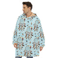 Blue Indian Dream Catcher Pattern Print Hoodie Blanket