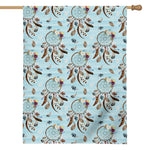 Blue Indian Dream Catcher Pattern Print House Flag