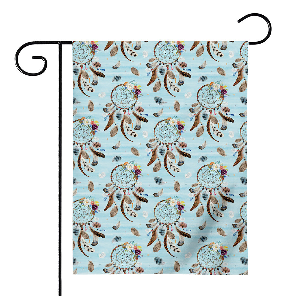 Blue Indian Dream Catcher Pattern Print House Flag