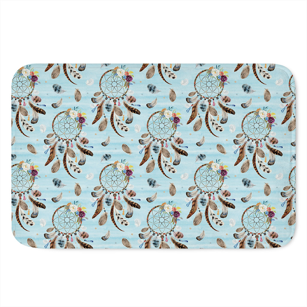 Blue Indian Dream Catcher Pattern Print Indoor Door Mat