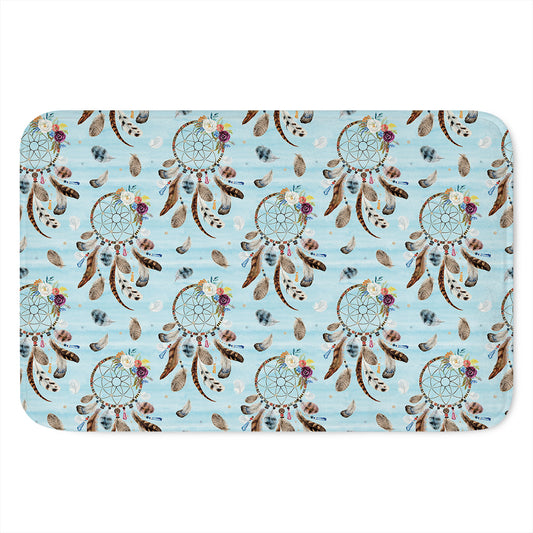 Blue Indian Dream Catcher Pattern Print Indoor Door Mat