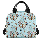 Blue Indian Dream Catcher Pattern Print Insulated Lunch Bag