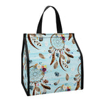 Blue Indian Dream Catcher Pattern Print Insulated Lunch Tote
