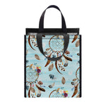 Blue Indian Dream Catcher Pattern Print Insulated Lunch Tote