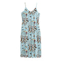 Blue Indian Dream Catcher Pattern Print Jersey Midi Cami Dress