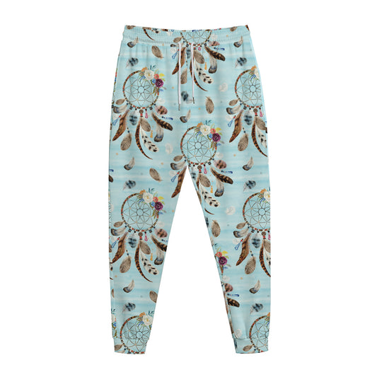 Blue Indian Dream Catcher Pattern Print Jogger Pants
