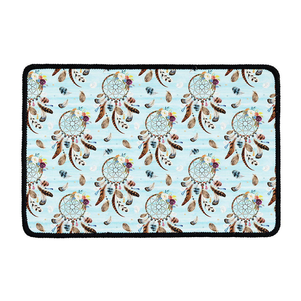 Blue Indian Dream Catcher Pattern Print Kitchen Mat