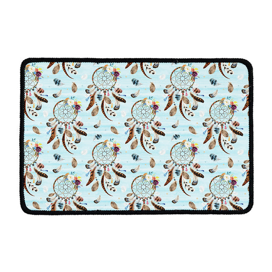 Blue Indian Dream Catcher Pattern Print Kitchen Mat