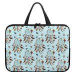Blue Indian Dream Catcher Pattern Print Laptop Sleeve With Handle