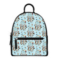 Blue Indian Dream Catcher Pattern Print Leather Backpack