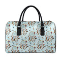 Blue Indian Dream Catcher Pattern Print Leather Duffel Bag