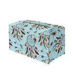 Blue Indian Dream Catcher Pattern Print Leather Tissue Box Cover
