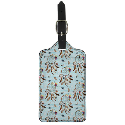 Blue Indian Dream Catcher Pattern Print Luggage Tag