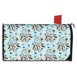 Blue Indian Dream Catcher Pattern Print Mailbox Cover