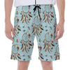 Blue Indian Dream Catcher Pattern Print Men's Beach Shorts